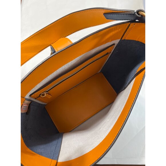 Dooney & Bourke Blue & White Leather Bucket Shoulder Bag - Picture 11 of 13